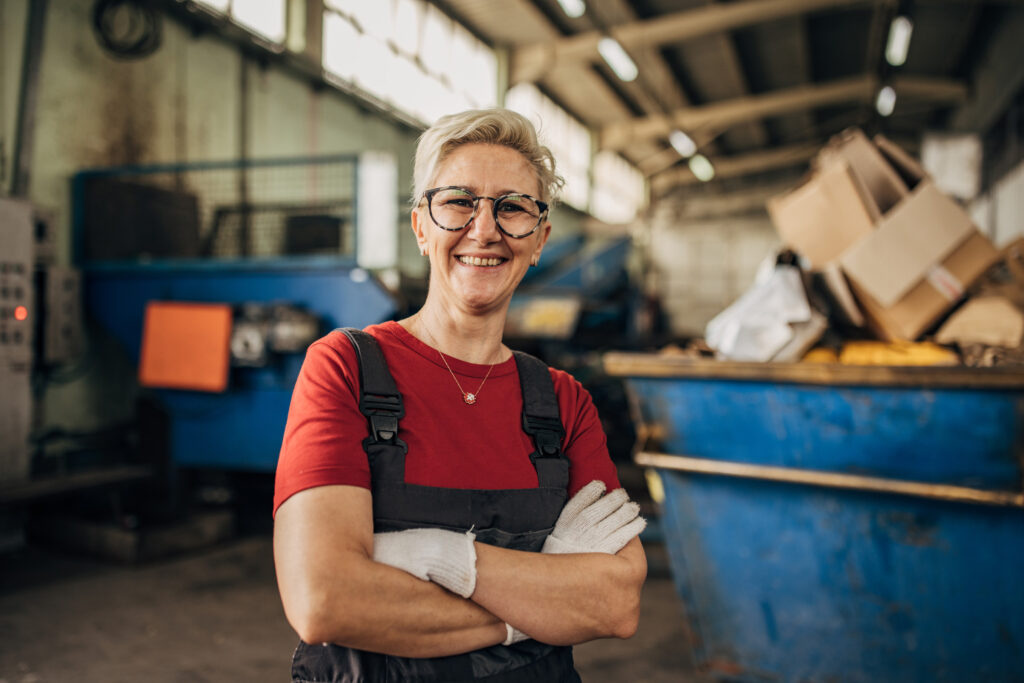 Waste processing specialist in a recycling facility